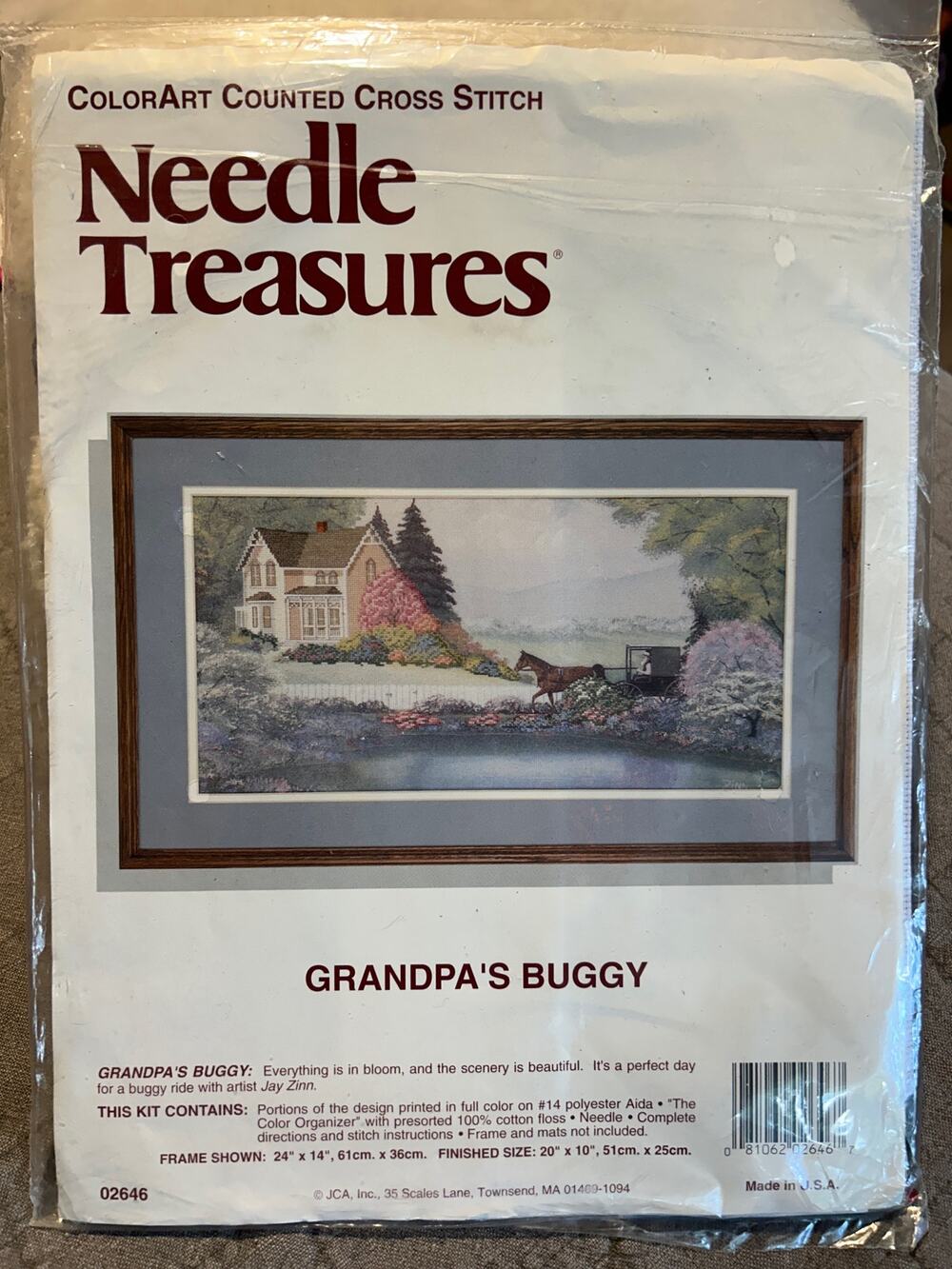 VTG Needle Treasures Grandpa’s Buggy Counted Cross Stitch Kit 02646 Jay Zinn USA